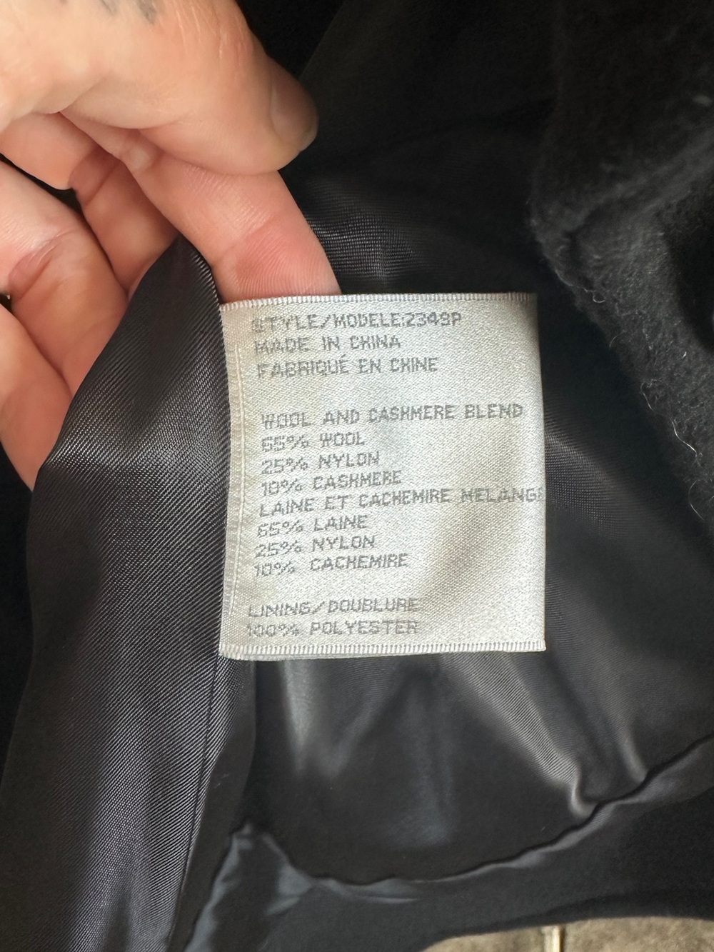 Vintage Black Wool Pea Coat | Fairweather - Tailored Three-Button Jacket Sz 10P - Picture 9 of 9